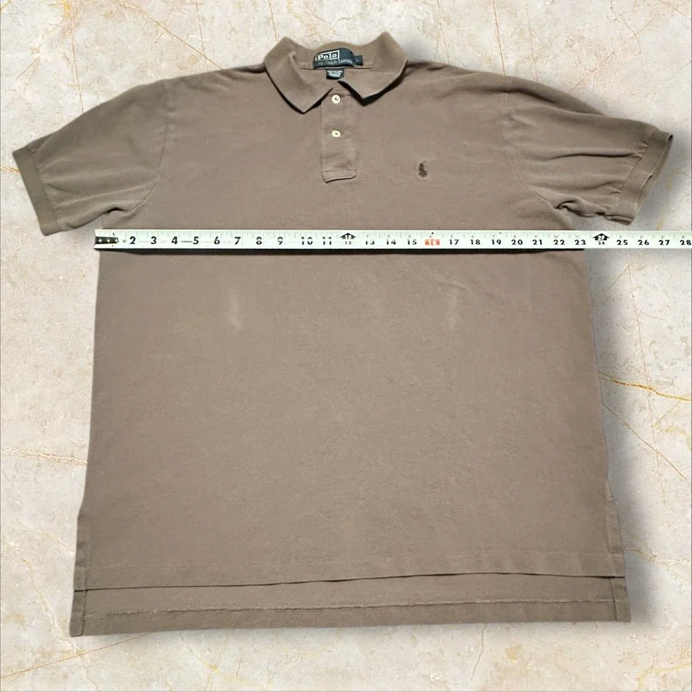 Polo Ralph Lauren Mens‎ L Brown Cotton Polo Shirt Short Sleeve Classic